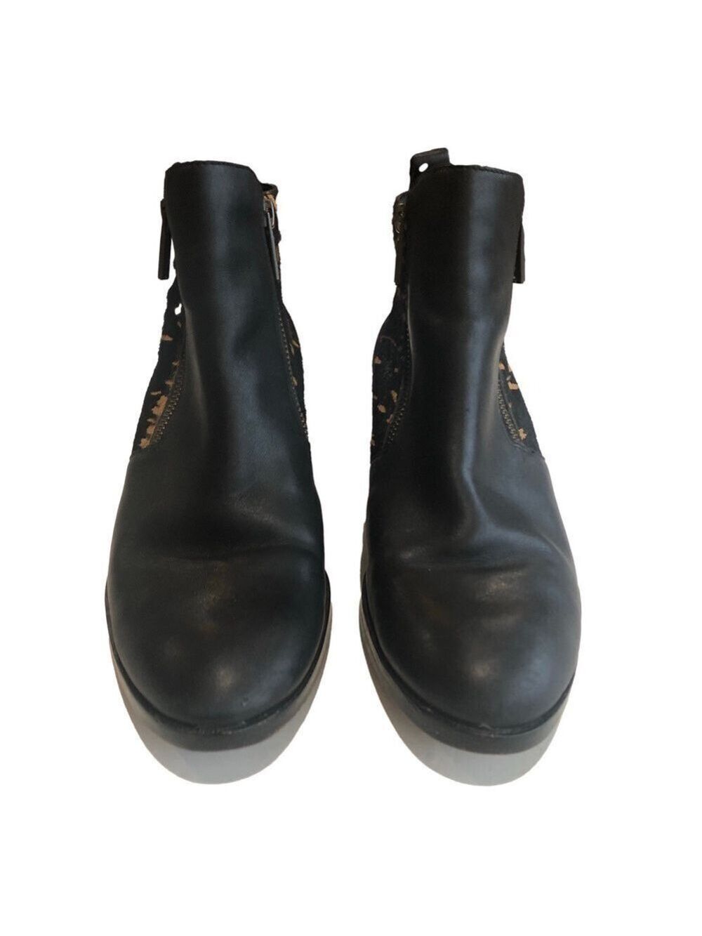 Cole Haan Size 9 leather and animal hair black ankle bootie. - Picture 6 of 12